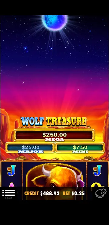 Wolf Treasure casino Mega Jackpot win screen showing 1,000x payout